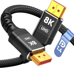 Capshi 8K 4K Displayport Cable 1.4, 10FT DP Cord (VESA Certified, 8K@60Hz, 4K@14