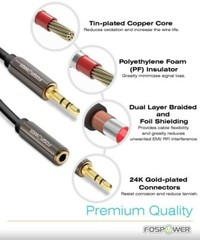 FosPower 3 6 10 15 25FT 3.5mm Male Female Headphone Stereo Audio Extension Cable