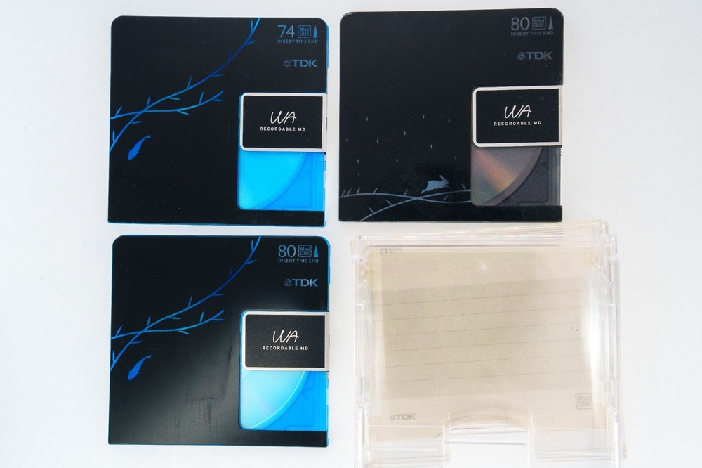 TDK WA 74/80min MiniDisc 3-Pack – BLUE A& BLACK Used media