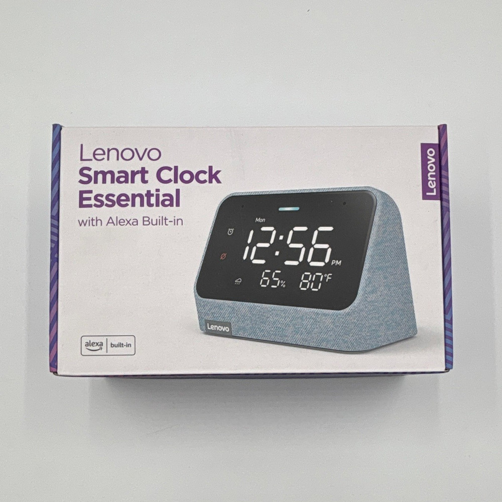 Lenovo Smart Clock Essential Alexa Built-in Wireless Red Fabric Smart Clock