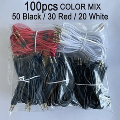 100x Lot Wholesale 3.5mm AUX AUXILIARY Cable Cord Male Stereo Audio iPod CAR 50x