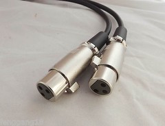 1x Premium XLR Male Plug To 2 XLR Female Jack Mic Audio Cable Adapter 1.5Ft 0.5M