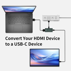 PeakDo HDMI to USB C Adapter 4K@60Hz,HDMI Type C for Dark Green