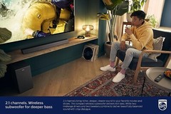 Philips Audio Performance Soundbar Speaker with Wireless Subwoofer – Black