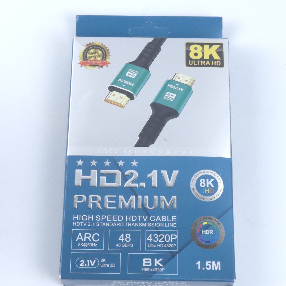 8k Ultra HD HDMI Cable High Speed 2.1 for HDTV PC LAPTOP Gaming 48Gbps 4320p ARC