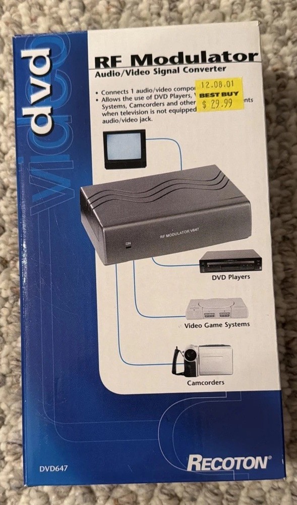 RF Modulator Audio / Video Converter Model DVD647 ~ DVD, Video Games, Camcorders