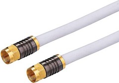 White RG6 Quad Shield Coax Patch Cable Internet Satellite Antenna w/Barrel LOT