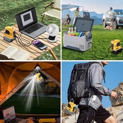 1/2PACK Power Inverter for DeWalt 20V Battery 220W USB-C 18W LED Light AC Outlet