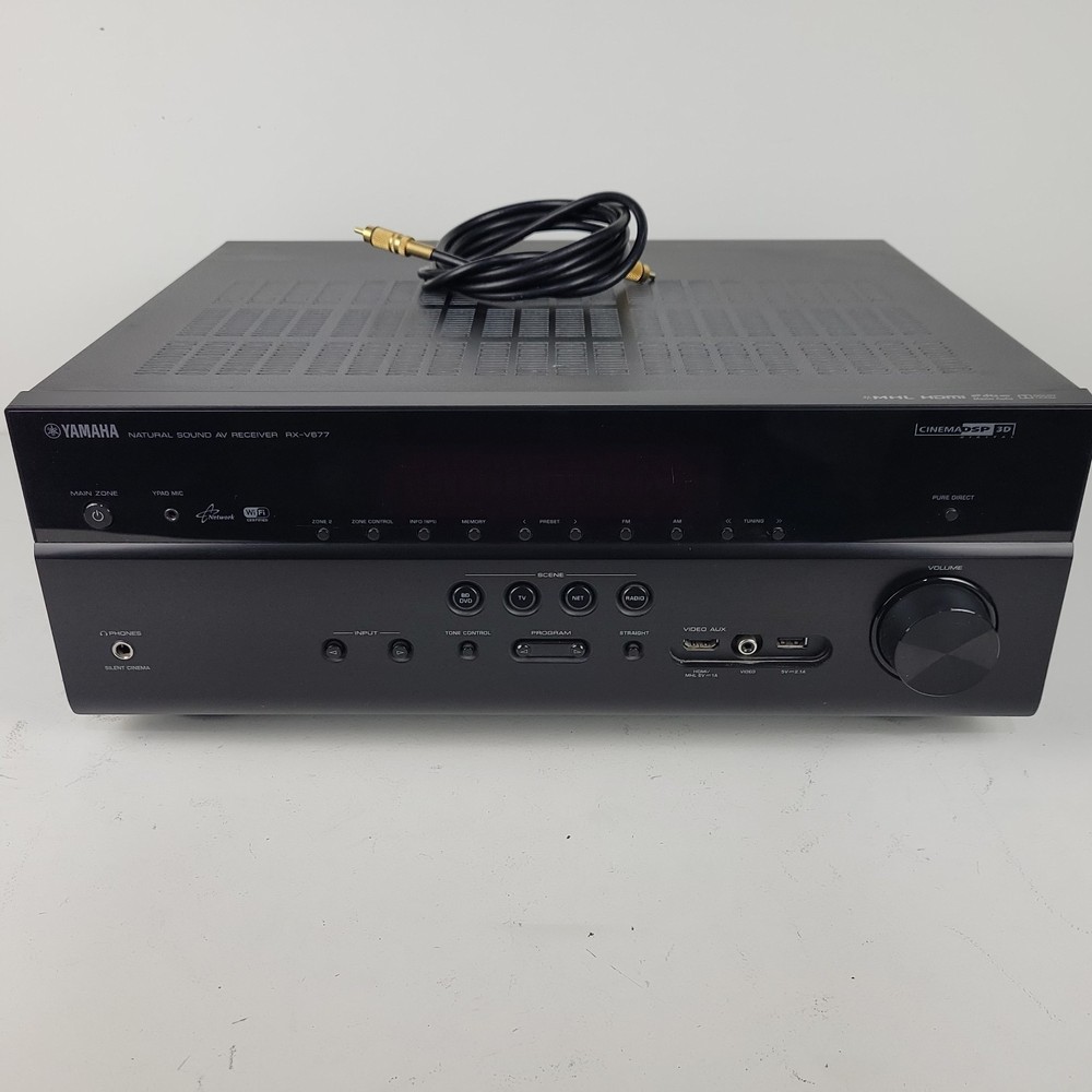 YAMAHA RX-V677 7.2 Channel High Power A/V Receiver WiFi Tested & Works