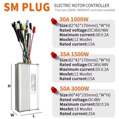 Ebike KT 30A-50A Square/Sine Wave Controller with Display for 1000W-3000W Motor