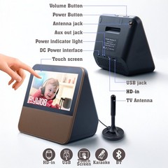 Rywob 7″ Small TV with 1080P Touch Screen,Bluetooth Karaoke Machine
