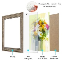 LUCKYLIFE 5×7 Picture Frame Set of 4, Rustic Farmhouse 5×7, Mix Color