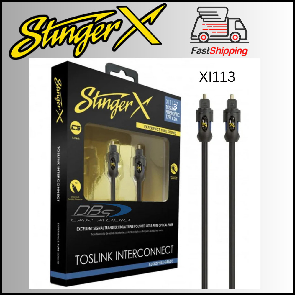 STINGER XI113 / X1 SERIES – 3 FT. TOSLINK FIBEROPTIC INTERCONNECT CABLE *NEW*