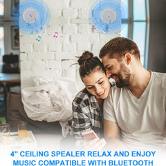 2 SPEAKER BATHROOM KITCHEN WIRELESS BLUETOOTH AMPLIFIER 2×4 INCH CEILING SPEAKER