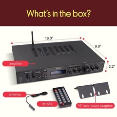 Pyle Home Theater Amplifier Audio Receiver 200W Digital AUX FM Antenna PDA7BU