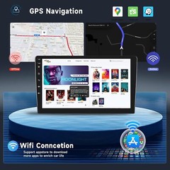 4+64GB Double 2 DIN 10.1” Android 15 Touch Screen Car Stereo Radio GPS WIFI RDS