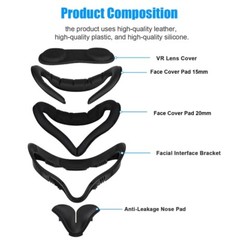 6IN1 Accessories Kit for Oculus Quest 2 VR Eye Face Cover Cushion PU Leather Pad