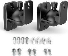 Durable ABS Speaker Wall Mounts with Adjustable Angles – 8 lbs Support, Black