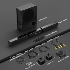 Barra De Sonido Con Subwoofer 240W 35 Pulgadas Desmontable Bluetooth En Oferta