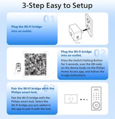 Philips WiFi Gateway Bridge for Smart Lock Remote Keyless Control Alexa Google