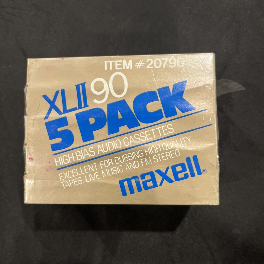 Maxell XL II 90 Blank Audio Cassette Tape Type II 2 High Bias Pack of 5 – Sealed
