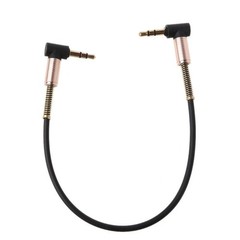 Car Aux Cord 24cm Dual 90 Degree Bending 3.5 mm to 3.5mm Male Jack Cable