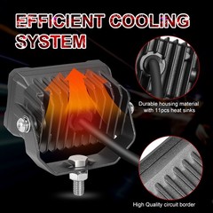 2x 3″ LED Pods Light Bar Amber Yellow Fog Lamp Offroad Driving Truck ATV &Wiring