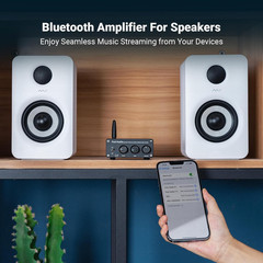BT20A Bluetooth 2-Ch Stereo Amplifier 200W Mini Class D Home/Outdoor Audio