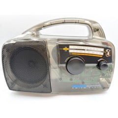 Freeplay FPR2S/C Solar Wind Up AM FM Radio Translucent Smoke Grey Clear Tech
