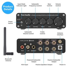Fosi Audio BT30D Mini Bluetooth Audio Receiver Amplifier 2.1 Channel Amp 100W
