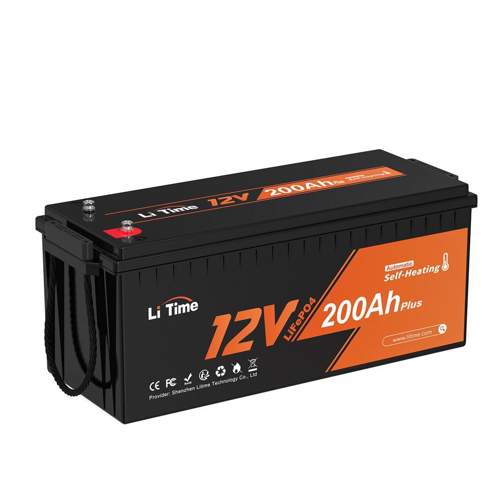 Litime 12V 200Ah Plus Heated LiFePO4 Battery 2560W Heating -4°F For Cold Area