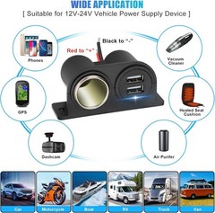 1PCS Dual USB Outlet Cigarette Lighter Socket Splitter with Blade Fuse, 12V 4.2A