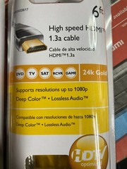 2 New Philips HDMI 6ft High Speed Cables w/ 24K Gold Plated Pins 1.3a Cable