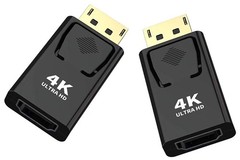 BERLAT Displayport to HDMI Converter，DP Adapter black