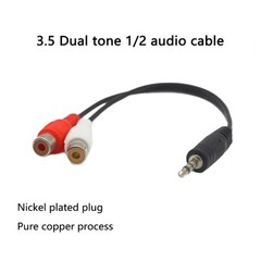 3.5mm AUX Stereo to 2 RCA Female Audio Y Cable Adapter Cord MP3 iPod Music AV