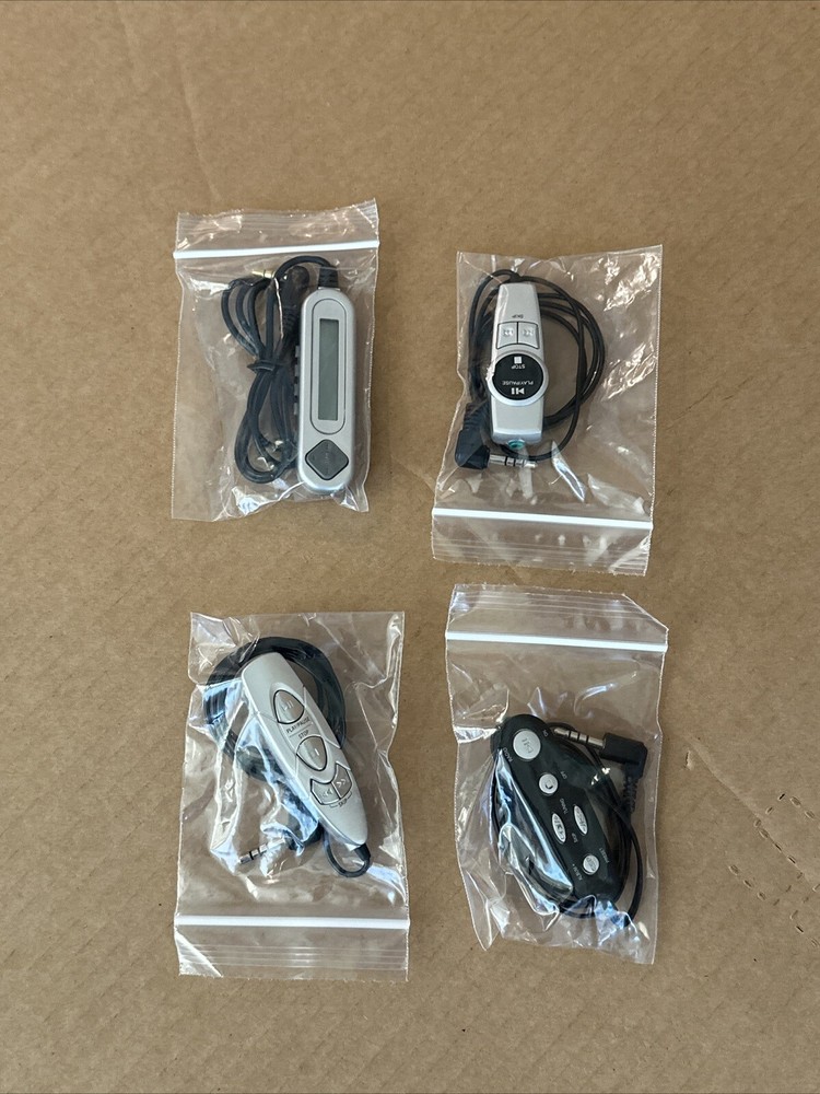 Lot of 4 Vintage UNBRANDED In-line Remote Control for CD or Cassette Players