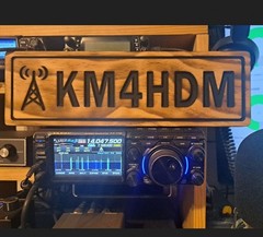 Carved Painted Burned Wood Callsign Plaque Wall Hanging Sign Ham/Amateur Radio