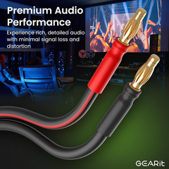14 AWG Speaker Cable Banana Plugs OFC Copper Bi Wire Bi Amp HiFi 2 Pack