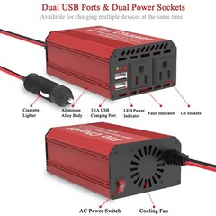 400W Power Inverters for Vehicles – DC 12v to 110v AC Car Inverter Converter