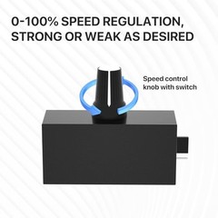 4-Pin 12v PWM Fan Controller with USB-C Power Supply and 4-Pin 5-Way Splitter