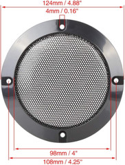 2pcs 4 Inches Metal Glossy Audio Speaker Cover Mesh Subwoofer Grill Horn Guard D