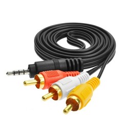 3.5mm to 3 RCA AV Cable 1M Male Aux to Video Audio Adapter Cord for TV DVD ST