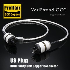 Preffair OCC Copper Silver Plated Audio Amplifier Cable C7 US Plug Power Cable