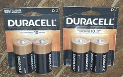 Lot of 2 Duracell 2 Pack D Alkaline 10 Years in Storage Batteries (March, 2033)