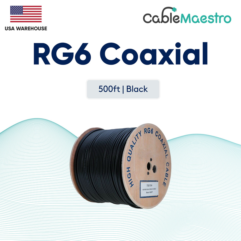 RG6 Coaxial Cable Outdoor Direct Burial 18AWG Quad Shield Wires 500FT – 1000FT