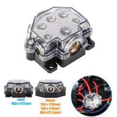Durable ABS Plastic Covered Car Audio Distribution Block 1 Way In 5 Ways Out