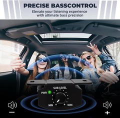 Universal Bass Control Knob, 6-pin Subwoofer Volume Control with 11.48ft Extensi