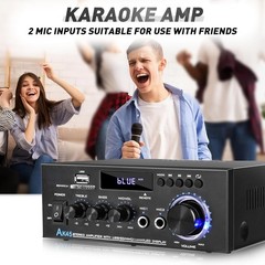 Home Audio Stereo Amplifier AK45: 300Wx2 Bluetooth 5.0 High-Power Receiver
