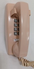 Western Electric rose beige 2554 touch tone wall phone, works