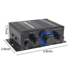 400W 12V 2 Channel Powerful Stereo Audio Power Amplifier HiFi Bass Amp Car Home